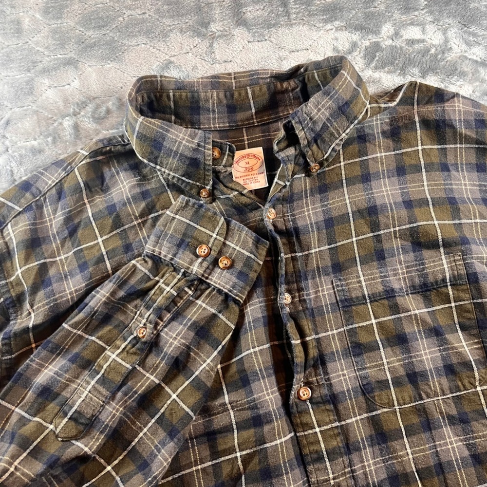 Brooks Brothers 346 Plaid Button Down Shirt Mens XL Regular Fit Cotton